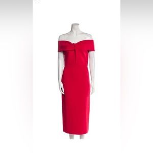St John Milano Red Off Shoulder Dress